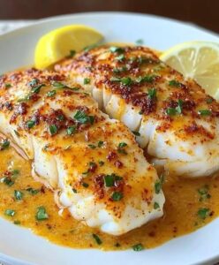 Pan-Fried Cod with Lemon Butter Sauce