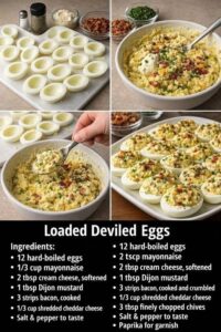 Loaded Deviled Eggs (Creamy, Loaded Party Favorite)
