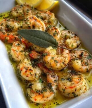 Lemon Herb Shrimp in Garlic Butter Oil A bright