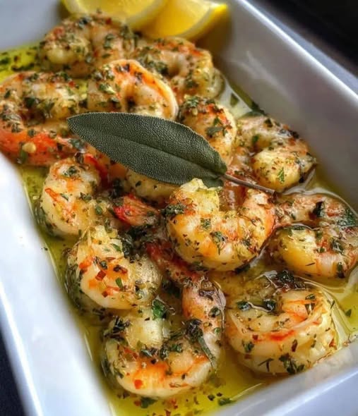 Lemon Herb Shrimp in Garlic Butter Oil A bright