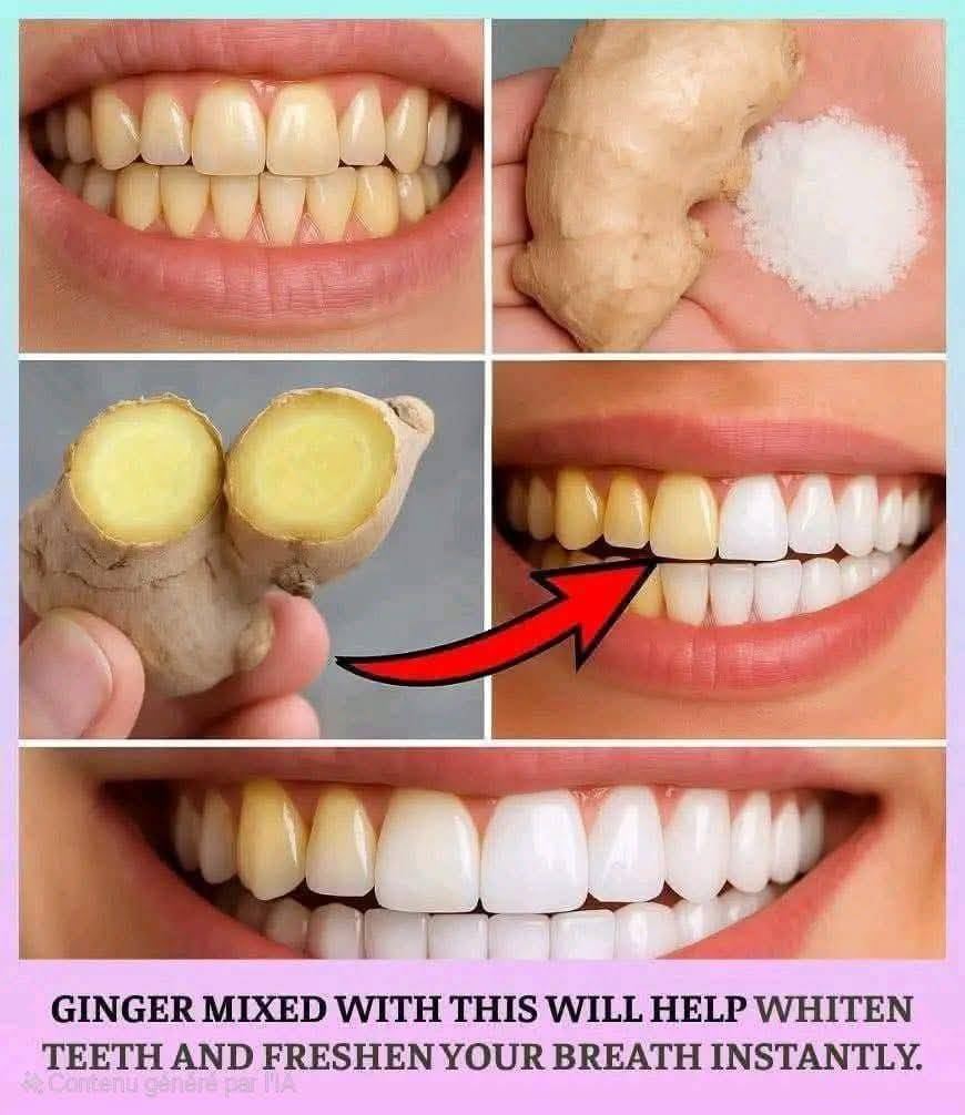 Ginger and salt recipe to whiten teeth and freshen breath naturally