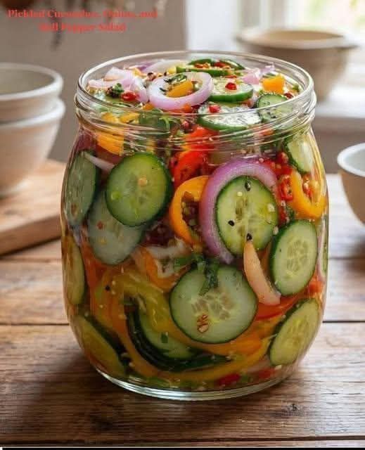 Anti-Inflammatory Pickled Cucumber, Onion & Bell Pepper Salad