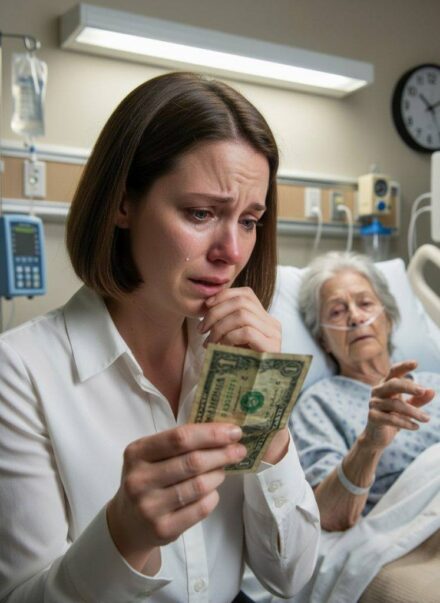 MY HUSBAND ENDED UP IN THE HOSPITAL AFTER A CAR CRASH. I REALIZED THE ELDERLY WOMAN IN THE NEXT BED HAD NO ONE, SO I STARTED BRINGING HER FOOD EVERY DAY. THEN ONE DAY, SHE GAVE ME AN OLD BANKNOTE AND SAID SOMETHING I’LL NEVER FORGET… The night my husband, Daniel, was admitted after a serious car accident, my world shrank to antiseptic air and the constant beeping of hospital machines. He had been driving home when another driver ran a red light. The doctors said he was fortunate to survive, but recovery would take weeks. I rarely left his side, sleeping in an uncomfortable chair, living on vending-machine coffee and pure anxiety. That’s when I noticed the elderly woman in the bed beside his. Her name was Margaret. She appeared to be in her late seventies—frail, with neatly braided silver hair. Unlike us, she never had visitors. No spouse, no children, no flowers by her bed. When nurses brought her meals, the trays often went back untouched. She would stare at the food as though eating alone hurt more than being hungry. On the second day, I asked if she wanted some soup. She looked startled, then smiled and nodded. From that moment on, I brought her food three times a day—extra meals from the cafeteria or home-cooked dishes when I went home to shower. We spoke softly while Daniel slept. Margaret never complained about her condition. Instead, she asked about me—my life, my part-time bookkeeping job, my marriage—and listened with a gentleness that felt rare. One afternoon, I asked why no one ever came to see her. She paused, then said quietly, “Some people spend their entire lives building walls. In the end, those walls hold very well.” Days passed. Daniel slowly grew stronger. Margaret grew weaker. The morning she was moved out of the ward, she asked me to lean closer. Her hand shook as she reached beneath her pillow and pressed something into my palm. It was an old, faded banknote, creased and clearly worth almost nothing. “Keep it,” she whispered. I tried to give it back, but she wrapped my fingers around it and met my eyes. “Promise me you won’t ignore what I’m about to tell you,” she said. Confused, I nodded. “That bill once saved my life,” she murmured. “And soon, it will change yours—but only if you’re brave enough to look into my name.” Before I could ask what she meant, a nurse came in to wheel her away, leaving me frozen, staring at the trembling banknote in my hand… To be continued in the comments 👇