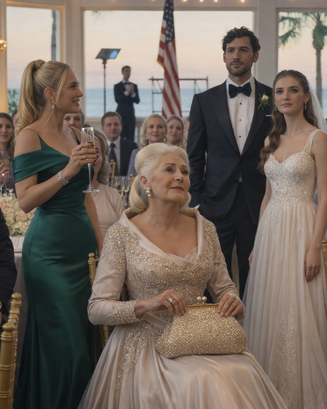 “Proper wedding gifts,” my daughter announced, lifting her champagne at the Four Seasons. Then she pointed at me: “What does a widow need with a seven-bedroom beachfront estate?” The room went silent, Ethan and Rachel frozen at the head table. Everyone expected me to fold. Instead I stood, calm as ever, and whispered, “Perhaps it’s time I shared what’s actually in my plans for the Palm Beach house,” before the truth changed the celebration.