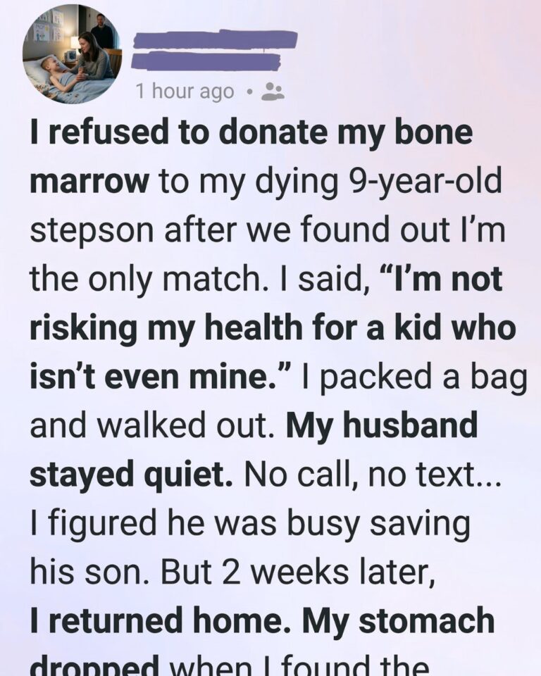 I Refused To Save My Stepson’s Life — Two Weeks Later, I Came Home And Faced The Truth I Had Tried To Escape
