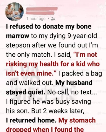 I Refused to Help My Stepson When He Needed Me Most. Two Weeks Later, I Came Home to Something That Changed Me Forever.