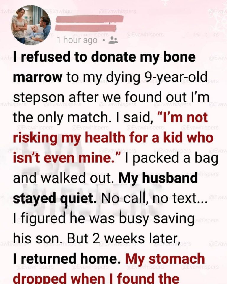 I Refused to Help My Stepson When He Needed Me Most. Two Weeks Later, I Came Home to Something That Changed Me Forever.