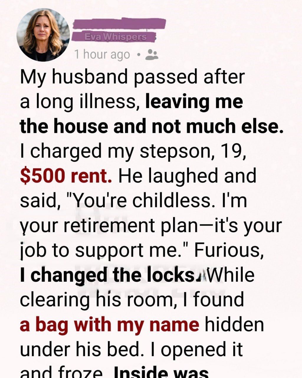 After My Husband Died, I Asked My Stepson for Rent. What I Found in His Room Changed Everything