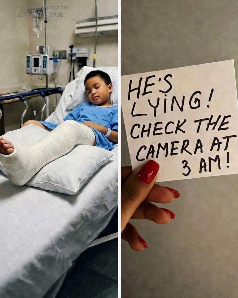 I Went to the Hospital to Care for My Son After He Broke His Leg – Then the Nurse Slipped Me a Note, ‘He’s Lying. Check the Camera at 3 a.m.’