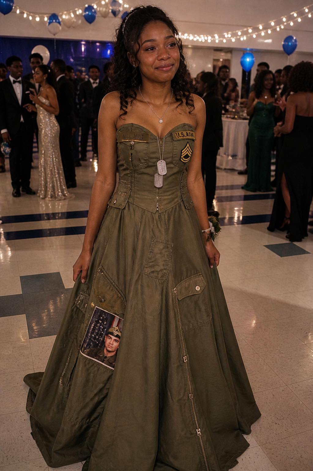 I Made My Prom Dress From My Dad’s Army Uniform in His Honor – My Stepmom Teased Me Until a Military Officer Knocked on the Door and Handed Her a Note That Made Her Face Turn Pale