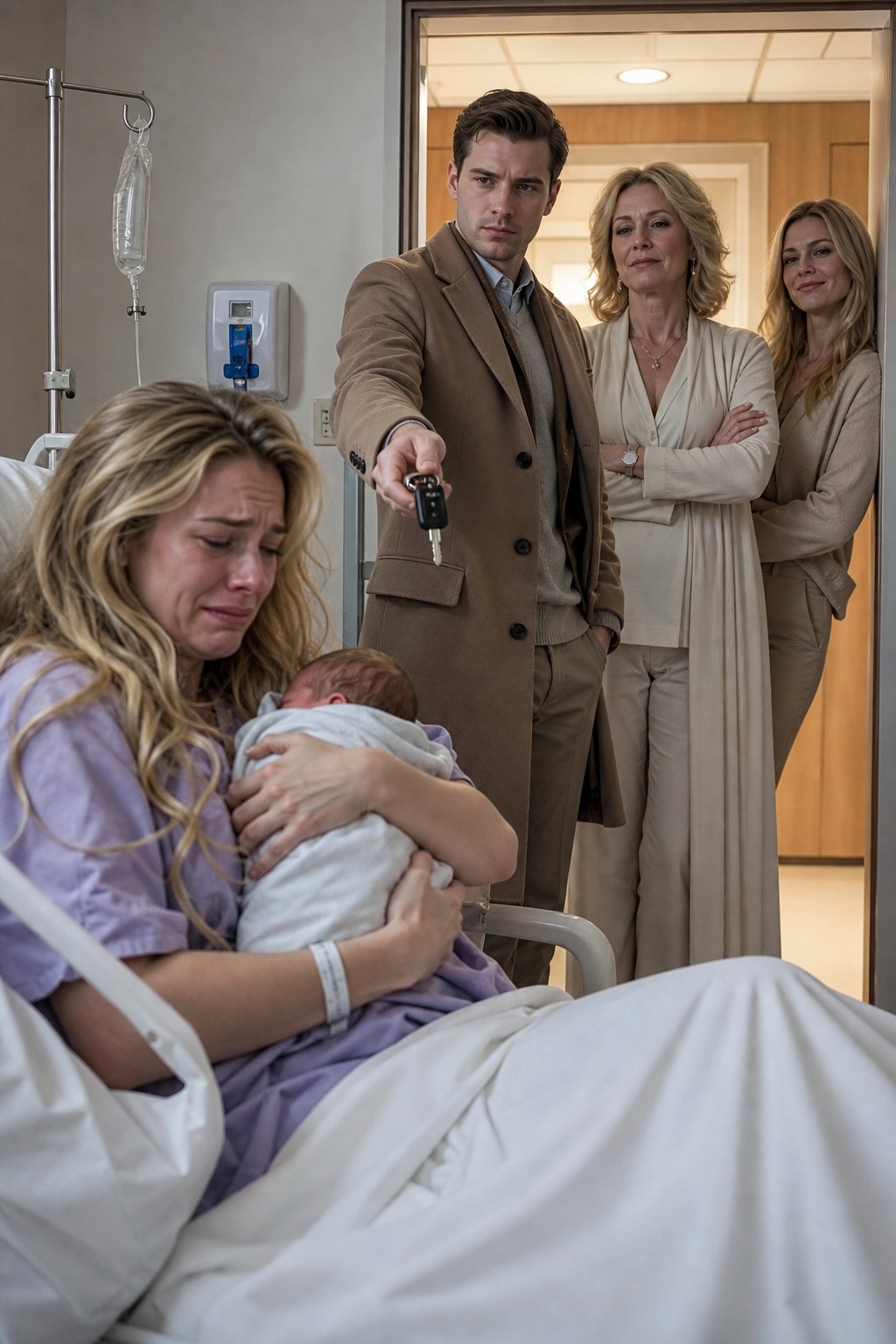I had just given birth when my husband looked straight at me and said